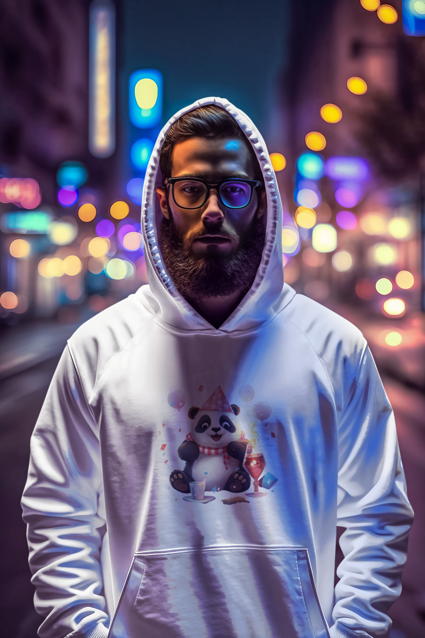 Party Panda Hooded Sweatshirt | Unisex Hoodie