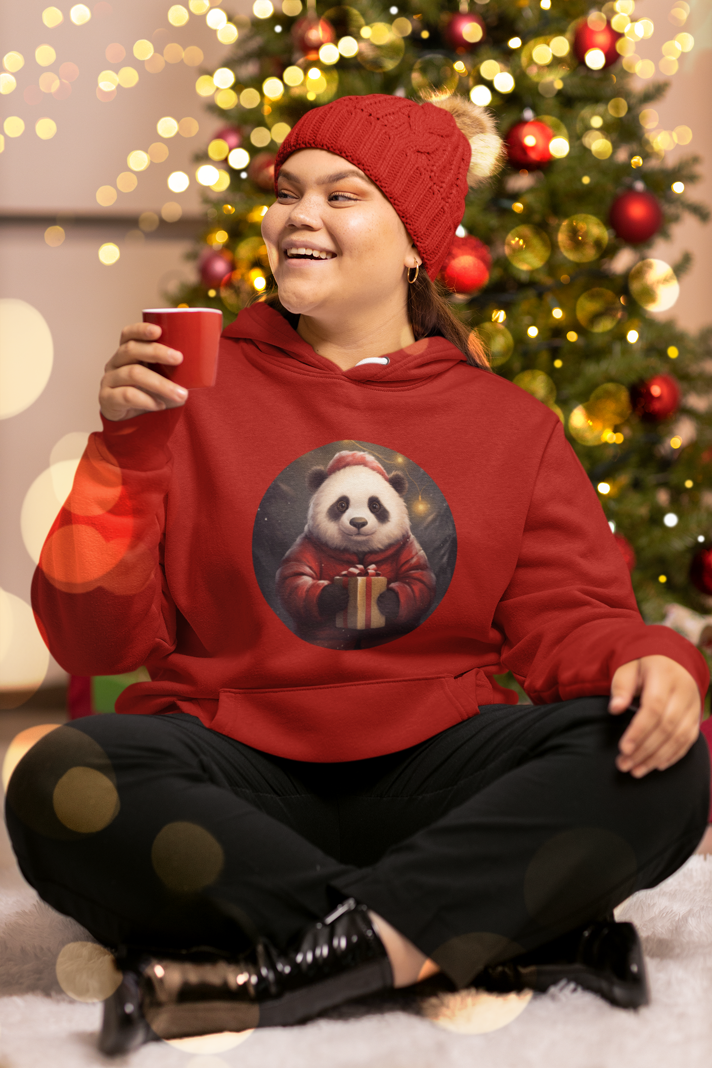 Christmas Panda Hooded Sweatshirt | Unisex Hoodie